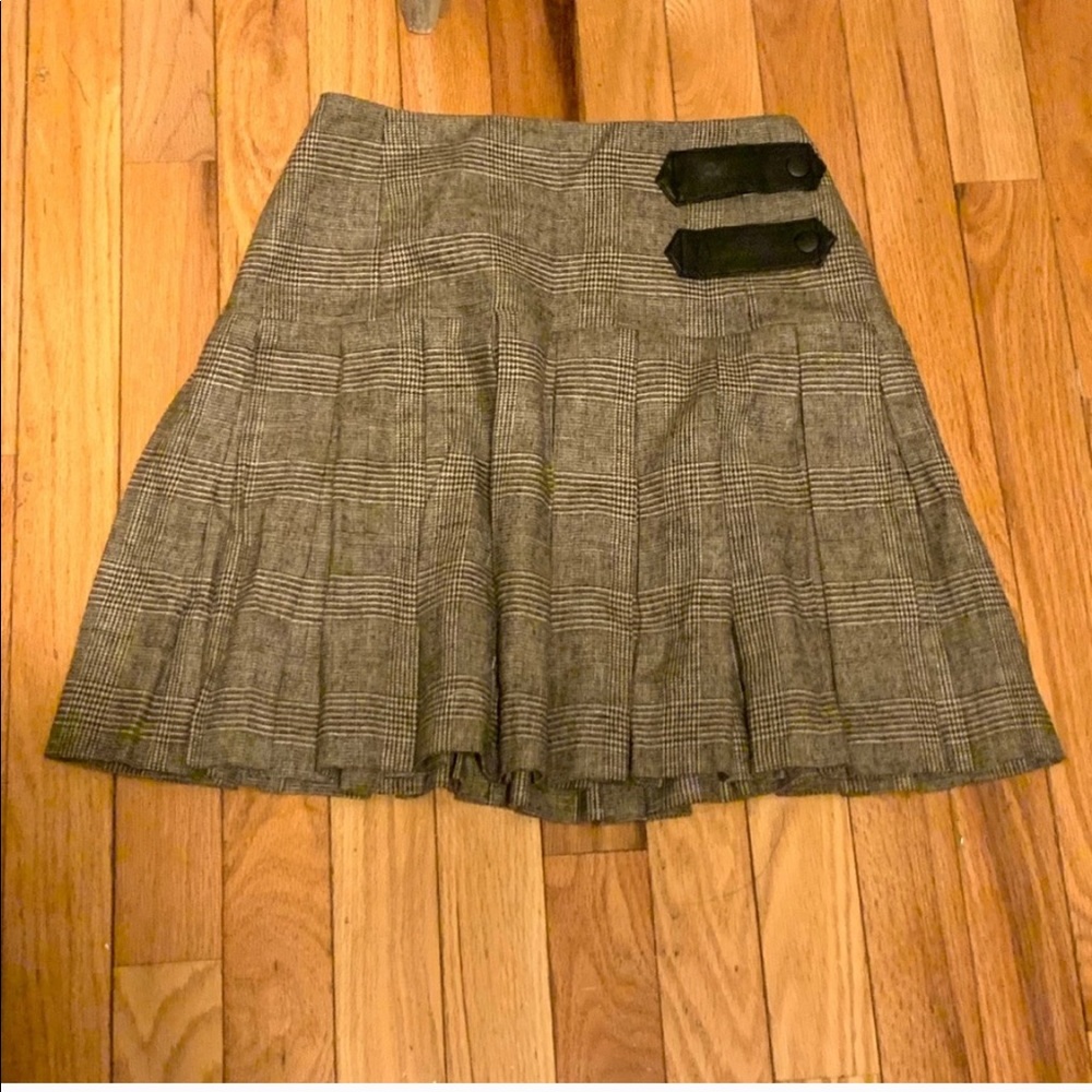 Alice + Olivia Pleated Plaid Mini Skirt